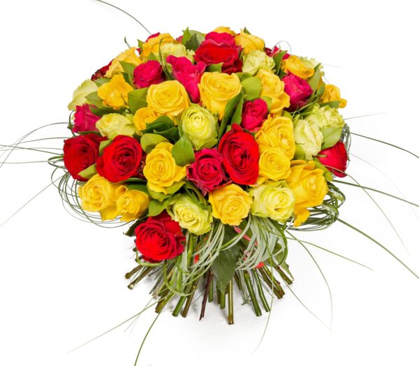 Ramo de 36 Rosas Multicolor / 36 Mixed Color Roses